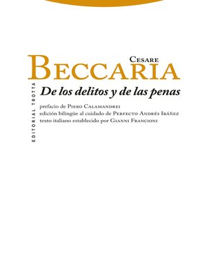 cover image of De los delitos y de las penas